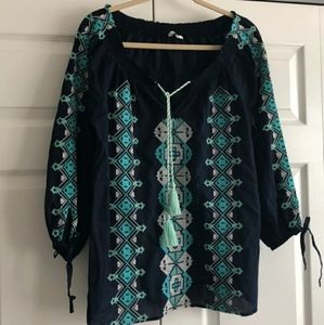 Crown and Ivy embroidered top